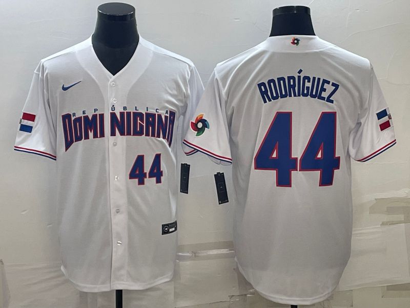 Men 2023 World Cub 44 Rodricuez White Nike MLB Jersey1